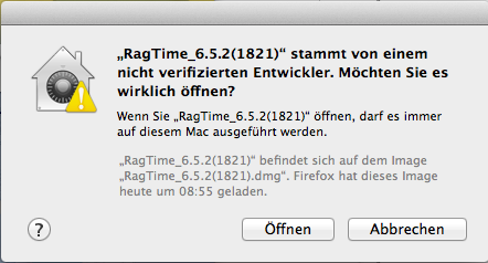 Ich kann RagTime 6.5 unter Mac OS 10.8 (Mountain Lion) nicht installieren